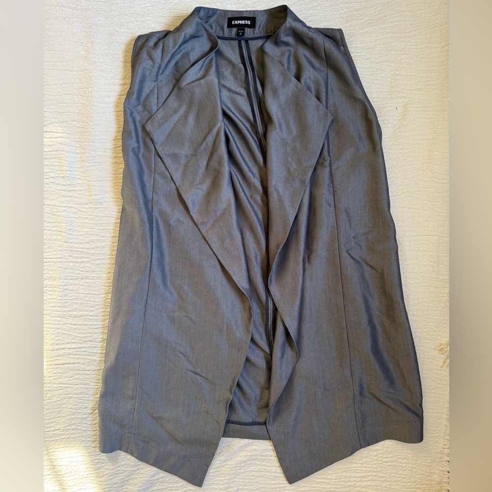 Express Gray Sleeveless Blazer Vest